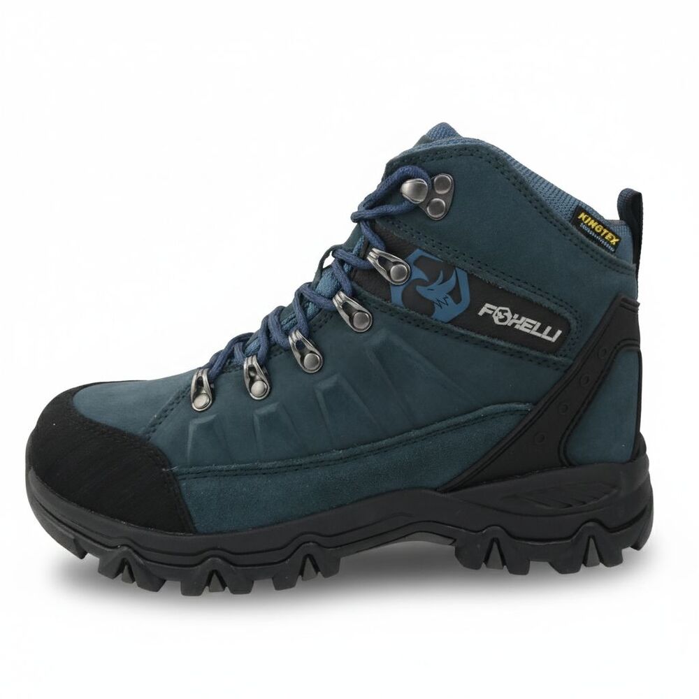 Foxelli Women’s US 8.5 Hiking Boots - Waterproof Breathable Suede Leather Blue